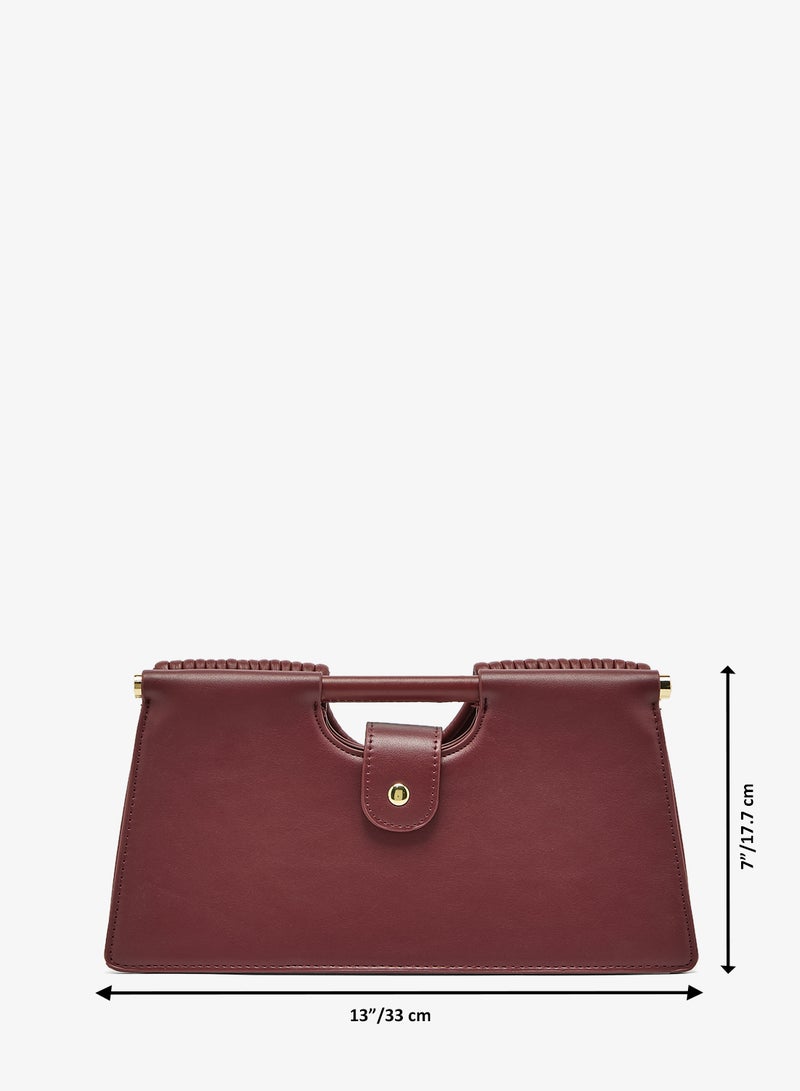 ELLA Textured Statement Clutch With Strap - Image 5